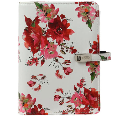 1111-15 Personal Organizer Ring Binder Red Flowers